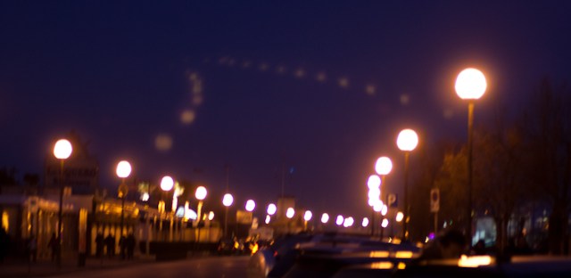 reflections of lamps lights in the sky