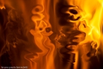 floating abstract fluid shapes of fire in fire flame