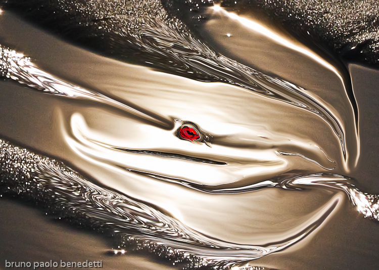 sun light refleted on water on shore sand in smooth tecture