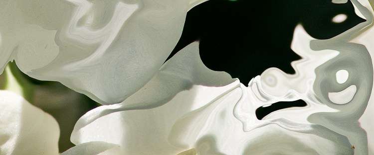 light on white floating shape with yellow lines on black background