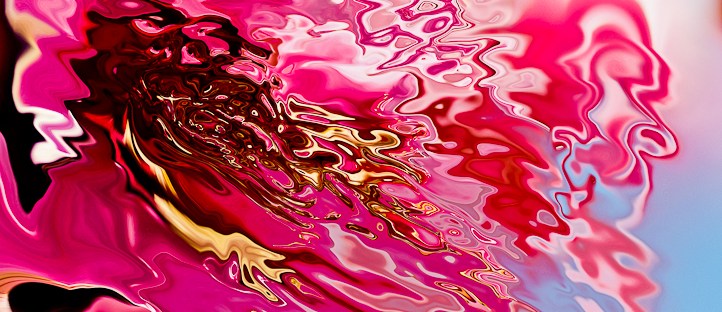fluid liquid red shape on blue background