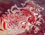 fluid shape in red and white with many shades and white tones,