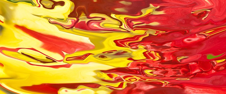 abstract brilliant red and yellow horizontal flow