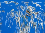 abstract white petals floating on blue sky