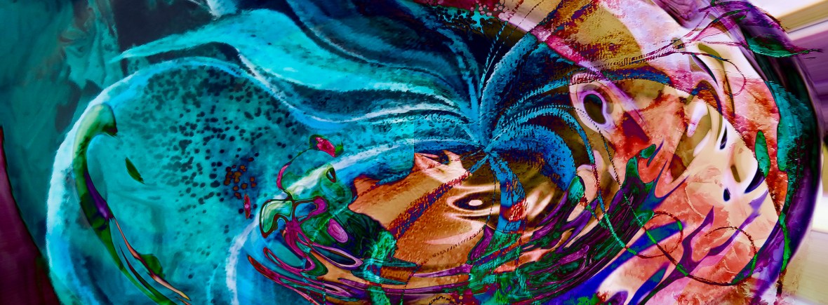 colorful abstract swirl art: colors vortex image with swirling objects and shades photography painting fusion art image