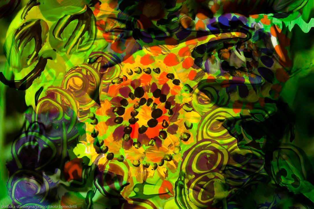 green abstract shapes movement image with fluid multicolored forms pp art artwork