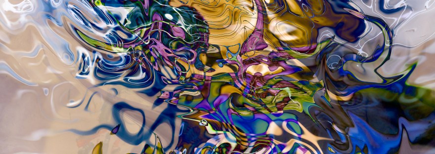 liquid objects abstraction: colorful fuid image with dissolving shapes photography painting fusion art