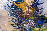 liquid objects abstraction: colorful fuid image with dissolving shapes photography painting fusion art