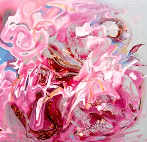 floral pink abstract flower like image in pink tones with shades