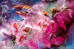floral composition abstraction multicolored image with flowers and blossoms like shapes with shades