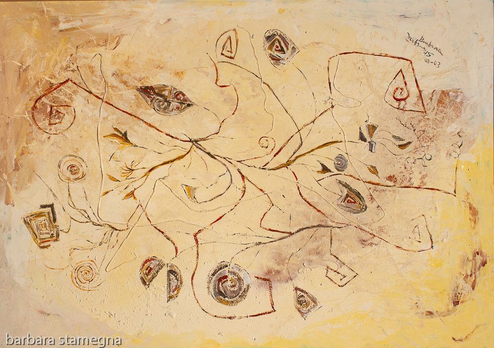 yellow lines and geometric shapes and curls in a yellow dominant image with shades and tones of yellow.